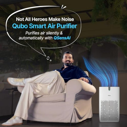 Qubo Smart Air Purifier Q400 for Home by Hero Group | 400 Sqft | 99.99% Allergen Removal | HEPA H13 | 9000 Hrs Filter Life | App & Voice Control | Energy Saving | Ultra-Quiet BLDC Motor (White)|B0CMHDMPWX