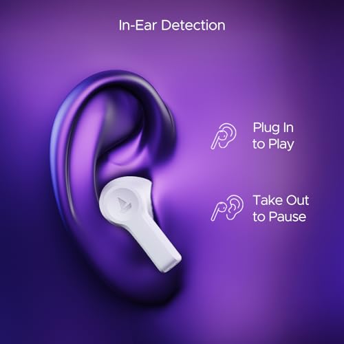 boAt Nirvana Lucid w/ 32 dB ANC, Multi-Point Connectivity, in-Ear Detection, 60HRS Playback, Hearables App, 4 Mics ENx, IPX5 Truly Wireless in Ear Earbuds, TWS Ear Buds(Zinc White)|B0DKJLNN79