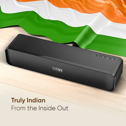 Mivi Fort H30 Portable Bluetooth Speakers Soundbar – [Newly launched] 30W Bluetooth Soundbar for Campus Life, 2.0 Channel, Sleek Design, 6 Hours Playtime, Multi-connectivity, Made in India|B0DMNHYM33