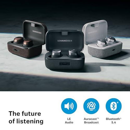 Sennheiser Momentum True Wireless 4 with Bluetooth5.4 & AURACAST Technology, 30Hr Battery Life, Qualcomm Lossless CD-Quality Audio, Intelligent Adaptive ANC, Qi Fast Charge, German brand-2yr Warranty - Nalanda Enterprises