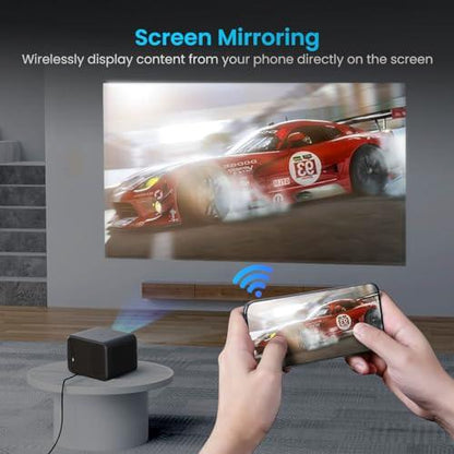 Portronics Beem 460 Smart LED Projector with 1080p Full HD, 4000 Lumens, Streaming Apps (Netflix, Prime Video, Hotstar), Automatic Focus, Auto Keystoning, Bluetooth, Wi-fi, 10W Speakers (Black) - Nalanda Enterprises