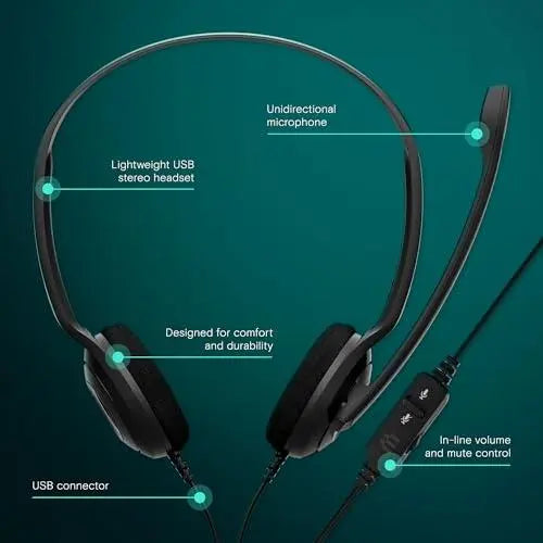 Sennheiser Epos Pc 8 Over-Ear Usb,Wired Voip Headphone With Mic(Black) - Nalanda Enterprises