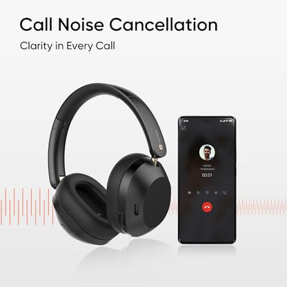 realme TechLife Studio H1 Over The Ear Over Ear Wireless Headphone with 70Hours Playtime 360° Spatial Audio, 40mm Drivers, 80ms Superlow Latency, 43 dB Adaptive ANC-Black|B0DJFHBQH2