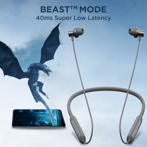 boAt Rockerz Apex Bluetooth Wireless in Ear Earphones with Spatial Bionic Sound Powered by Dirac Virtuo™, Touch Sensors, Beast™ Mode, ENx™ Tech,30H Playtime,ASAP™ Charge(Classic Grey)|B0BSWM33LV