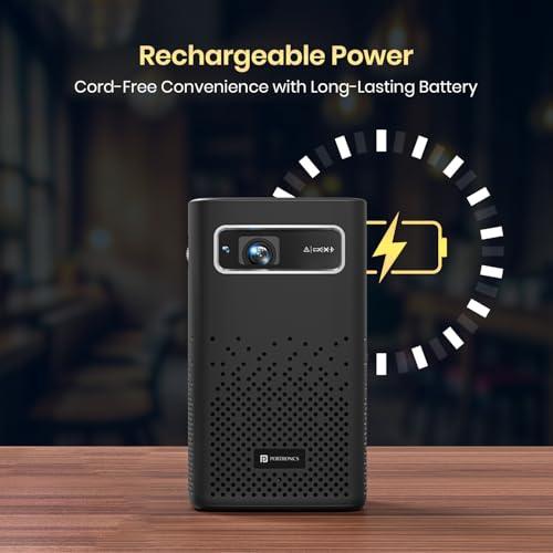 Portronics Pico 13 Rechargeable Smart Projector with Android Based OS, 4K Support, Streaming Apps (Netflix, Prime Video, Hotstar), 3500 Lumens, Keystone Correction, 10 W Speaker, Wi-fi, Bluetooth - Nalanda Enterprises