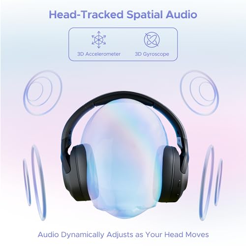 boAt Nirvana Eutopia Bluetooth Over Ear Headphones with Head Tracking Function, Spatial Audio,20 HRS Playtime, Enx™ Tech, ASAP™ Charge, Hearables App(Android & iOS Compatible)(Primia Black)|B0CVRXTRBY