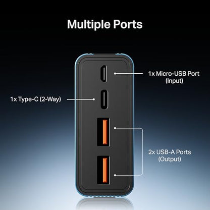 boAt Energyshroom PB435 20000 mAh 35W Super Fast Charging Power Bank, Smart 12 Layer Protection (4X Output Ports, Supports Android, iPhone, Tablets, Earbuds, etc.) (Navy Blue)|B0F48HHWKX