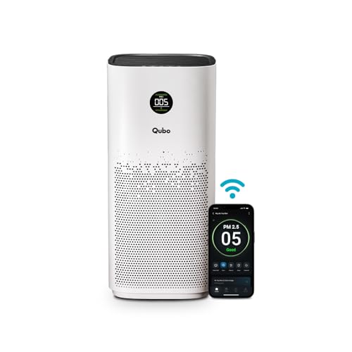 Qubo Smart Air Purifier Q500 for Home by Hero Group | 500 Sqft | 99.99% Allergen Removal |4-Layer True HEPA H13 Filter | 9000 Hrs Filter Life | App & Voice Control | Quiet Night Mode | BLDC Motor|B0CMH9TSVC