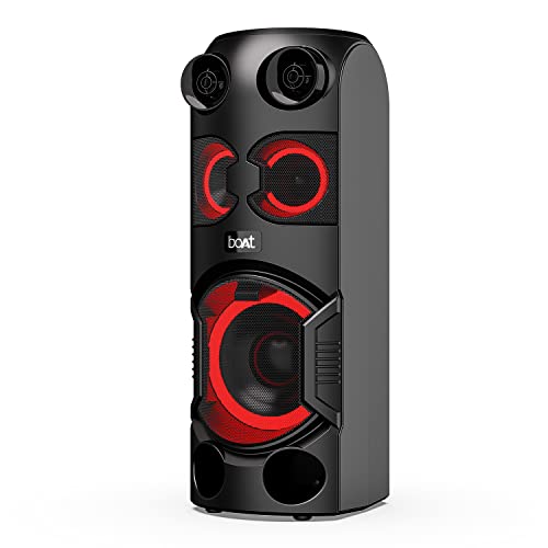 boAt PartyPal 63 Pro Bluetooth Speaker with 30 W Signature Sound, Karaoke with Mic, Customizable RGB LEDs, Wireless Mic, Upto 8 hrs Playback, BTv5.3, TWS Mode, Bass Boost, AUX & Port(Midnight Black)|B0D9VKLC6B