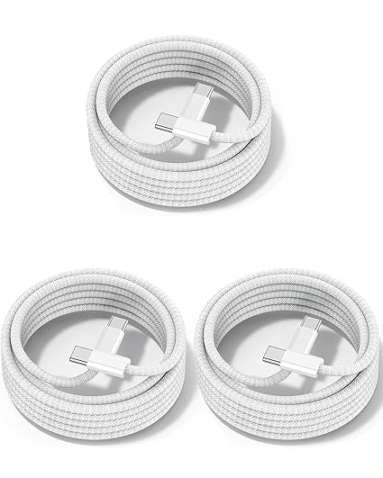 DR VAKU® 1 Meter Nylon Braided Type C to Type C Cable for iPhone 15/15 Plus/15 Pro/15 Pro Max, Samsung Galaxy S24/S23/S22/S21 FE, Macbook, Laptop & Other Android Devices (Pack of 4)|B0D9NZK5SB