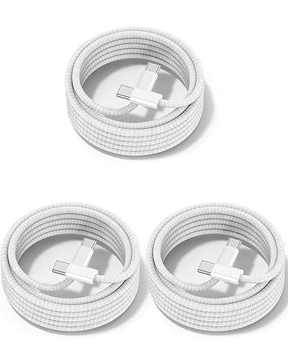 DR VAKU® 1 Meter Nylon Braided Type C to Type C Cable for iPhone 15/15 Plus/15 Pro/15 Pro Max, Samsung Galaxy S24/S23/S22/S21 FE, Macbook, Laptop & Other Android Devices (Pack of 4)|B0D9NZK5SB