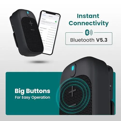 Portronics Talk Four 2W Wearable Bluetooth Speaker with Mic, Magnetic/Spring Clip-On, Upto 10Hours Playtime, IPX5 Water/Dust Resistant, Bluetooth 5.3v, Big Buttons, Portable Speaker with Microphone - Nalanda Enterprises