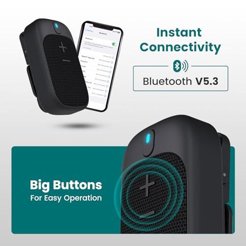 Portronics Talk Four 2W Wearable Bluetooth Speaker with Mic, Magnetic/Spring Clip-On, Upto 10Hours Playtime, IPX5 Water/Dust Resistant, Bluetooth 5.3v, Big Buttons, Portable Speaker with Microphone - Nalanda Enterprises