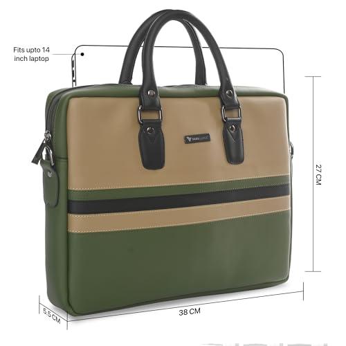 Vaku Luxos® MILAN 14 Inch Laptop Bag Leather Collection Messenger Organizer Shoulder Sling Office Bag for Men & Women With Adjustable Strap for Laptop and MacBook up to 14" - Nalanda Enterprises