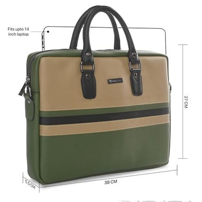 Vaku Luxos® MILAN 14 Inch Laptop Bag Leather Collection Messenger Organizer Shoulder Sling Office Bag for Men & Women With Adjustable Strap for Laptop and MacBook up to 14" - Nalanda Enterprises