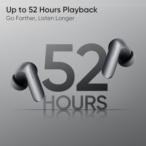 realme Earbuds Air 7 True Wireless,12.4mm Dynamic Bass Drivers,52Hrs Playtime,52dB Hybrid ANC,6 Mic ENC,45ms Low Latency,360° Spatial Audio,Hi-Res LHDC,IP55 Dust & Water Resistant,BT v5.4(SlateGrey)|B0F5GV3Y87