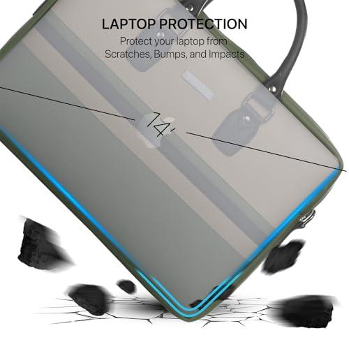 Vaku Luxos® MILAN 14 Inch Laptop Bag Leather Collection Messenger Organizer Shoulder Sling Office Bag for Men & Women With Adjustable Strap for Laptop and MacBook up to 14" - Nalanda Enterprises