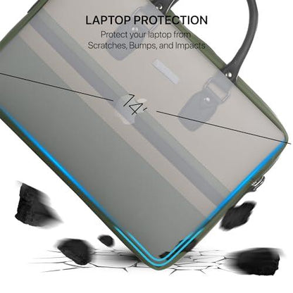 Vaku Luxos® MILAN 14 Inch Laptop Bag Leather Collection Messenger Organizer Shoulder Sling Office Bag for Men & Women With Adjustable Strap for Laptop and MacBook up to 14" - Nalanda Enterprises