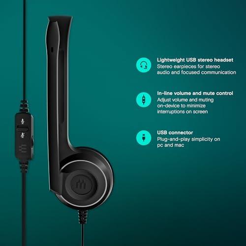 Sennheiser Epos Pc 8 Over-Ear Usb,Wired Voip Headphone With Mic(Black) - Nalanda Enterprises