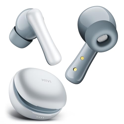 Mivi DuoPods C2 TWS [New Launch], 50 Hrs Playtime, HD Call Clarity with AI-ENC, 13mm Bass Drivers, Low Latency, BT v5.3, Type C Charging, Made in India Earbuds|B0F2FRNSC3