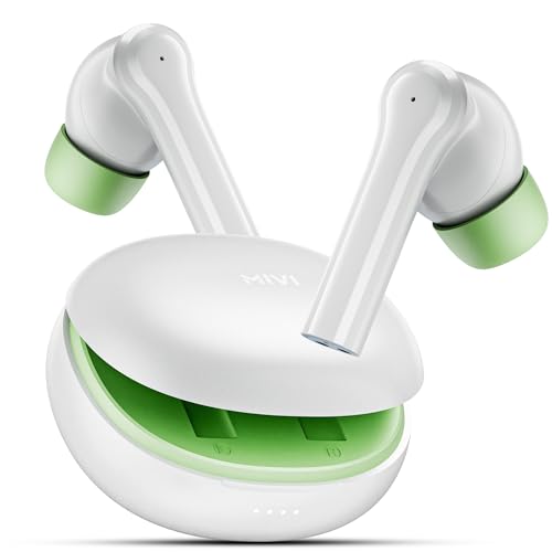 Mivi DuoPods i2 True Wireless Earbuds - 45H+ Playtime, HD Calls, Fast Charging, 13mm Bass Drivers, IPX4 Sweatproof, v5.3 Bluetooth in Ear Ear Buds Wireless, Made in India|B0CRTRNR2L