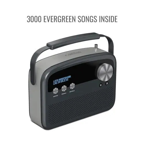 Saregama Carvaan Lite Hindi - Portable Music Player with 3000 Pre-Loaded Evergreen Songs, FM/BT/AUX (Graphite Grey) - Nalanda Enterprises