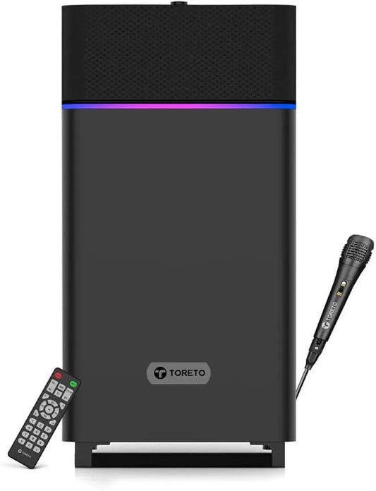 Toreto Party Mini Powerful 70W RMS Home Theater Bluetooth Party Box Party/Home Audio Speaker with High Power Bass, Wired Karaoke Mic, AUX, USB and Dynamic RGB LED - Nalanda Enterprises