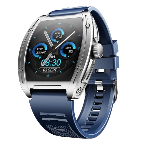 Boat Enigma Ascend Men's Luxury Smart Watch w/ 1.76”(4.47 cm) HD Display, Functional Crown, BT Calling, Upto 5 Days Battery, 100+Sports Modes, 200+Watch Faces, IP68, HR & SPO(Ocean Blue) - Nalanda Enterprises