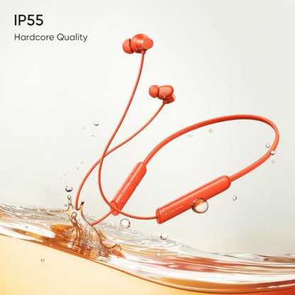 realme Buds Wireless 5 Lite in Ear Bluetooth Neckband with 12.4 mm Dynamic Bass Boost Driver,Upto 35 Hours Playback,45ms Low Latency,IP55 Dust & Water Resistant, Bluetooth V5.4 (Void Black)|B0FC1SFX45