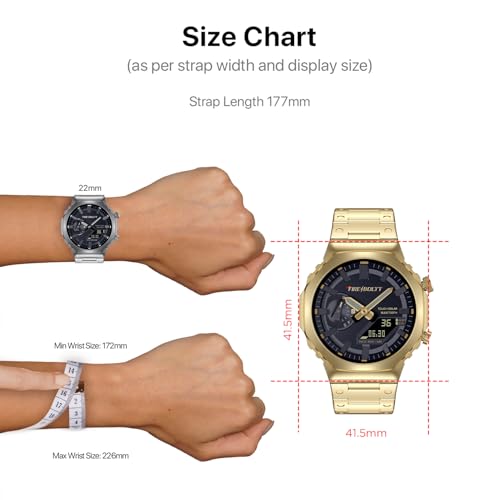 Fire-Boltt Onyx- 36.3mm AMOLED Always On Display Smart Watch, 466 * 466 High Resolution, Bluetooth Calling, Steel Design, IP67, 4GB Storage, 300+ Sports Modes, 130+ Watch Faces (Gold)|B0CT58D91K