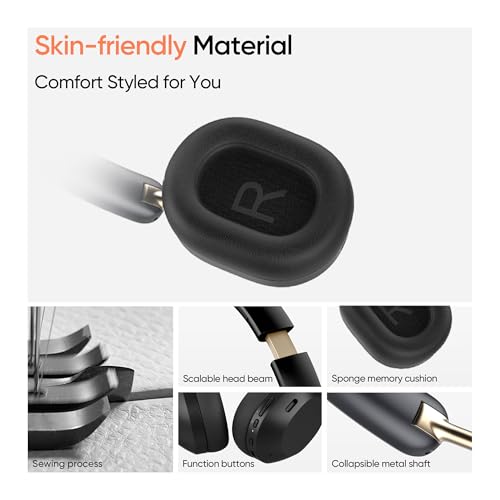 realme TechLife Studio H1 Over The Ear Over Ear Wireless Headphone with 70Hours Playtime 360° Spatial Audio, 40mm Drivers, 80ms Superlow Latency, 43 dB Adaptive ANC-Black|B0DJFHBQH2