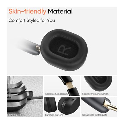 realme TechLife Studio H1 Over The Ear Over Ear Wireless Headphone with 70Hours Playtime 360° Spatial Audio, 40mm Drivers, 80ms Superlow Latency, 43 dB Adaptive ANC-Black|B0DJFHBQH2