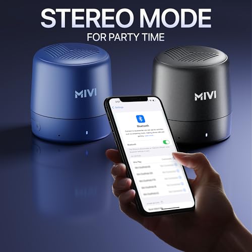 Mivi Play Bluetooth Speaker with 12 Hours Playtime. Wireless Speaker Made in India with Exceptional Sound Quality, Portable and Built in Mic-Black|B094RCC4L1