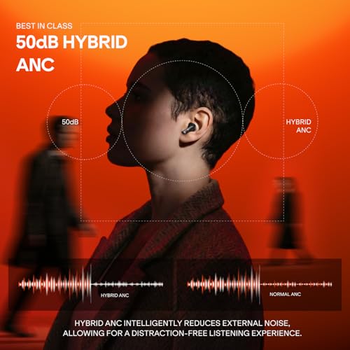 Boat 2026 Launch Nirvana Crown, Sonic ARC, LEDs, Haptic Feedback,50dB Hybrid ANC,Spatial Audio, 6 Mic ENx, App Support, v6.0 Bluetooth Earbuds, TWS Ear Buds Wireless Earphones with mic (Blazing Red)|B0G2S1MZRX