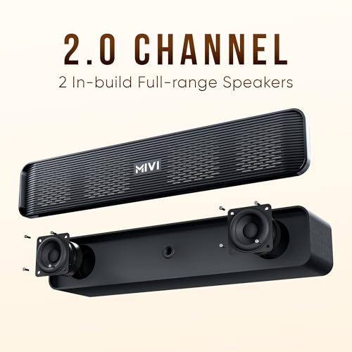 Mivi Fort H30 Portable Bluetooth Speakers Soundbar – [Newly launched] 30W Bluetooth Soundbar for Campus Life, 2.0 Channel, Sleek Design, 6 Hours Playtime, Multi-connectivity, Made in India|B0DMNHYM33