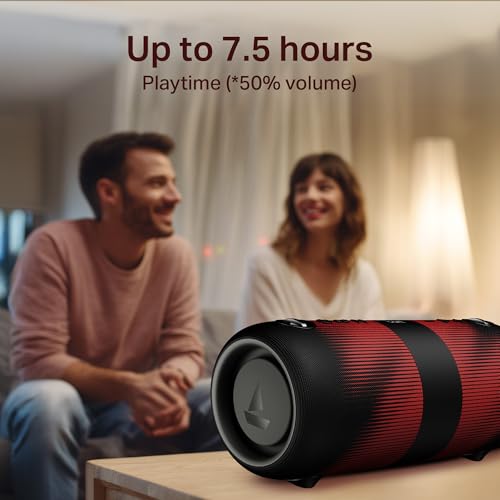 Boat 2025 Launch Stone 1200 Pro, 60W Boat Signature Sound, 76.2mm Drivers, TWS,7.5H Battery, Built-in Mic, Carry Strap,IPX6, Bluetooth Speaker, Wireless Speaker, Portable Speaker (Twilight Black)|B0FLYDHYY4