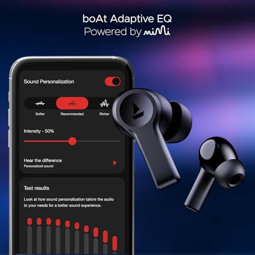 boAt Nirvana Lucid w/ 32 dB ANC, Multi-Point Connectivity, in-Ear Detection, 60HRS Playback, Hearables App, 4 Mics ENx, IPX5 Truly Wireless in Ear Earbuds, TWS Ear Buds(Zinc White)|B0DKJLNN79