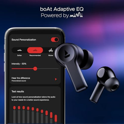 boAt Nirvana Lucid w/ 32 dB ANC, Multi-Point Connectivity, in-Ear Detection, 60HRS Playback, Hearables App, 4 Mics ENx, IPX5 Truly Wireless in Ear Earbuds, TWS Ear Buds(Zinc White)|B0DKJLNN79