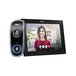 Qubo Smart Wi-Fi Video Doorbell Pro 2K from Hero Group | Instant Phone Visitor Video Call | Intruder Alarm | 3MP 1296P Resolution | 2-Way Talk | NightPulse Vision
