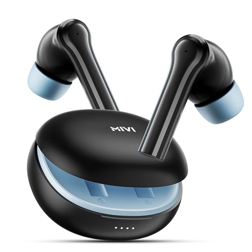 Mivi DuoPods i2 True Wireless Earbuds - 45H+ Playtime, HD Calls, Fast Charging, 13mm Bass Drivers, IPX4 Sweatproof, v5.3 Bluetooth in Ear Ear Buds Wireless, Made in India|B0CRTRNR2L
