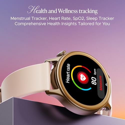 boAt Enigma Daze Women's Luxury Smart Watch w/ 1.3”(3.3cm) Luminous Display, Emergency SOS Live Location Sharing, Functional Crown, Watch Face Studio, QR Tray, BT Calling, HR & SpO2 (Cherry Blossom)|B0DFYMG7D6