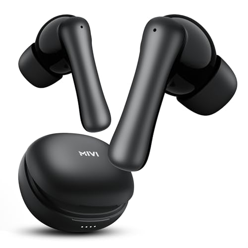 Mivi DuoPods Marathon Earbuds Wireless | Fast Charge | 70H Playtime | BT v5.3 | 13mm Drivers | Noise Cancellation | IPX4.0 TWS - Nalanda Enterprises