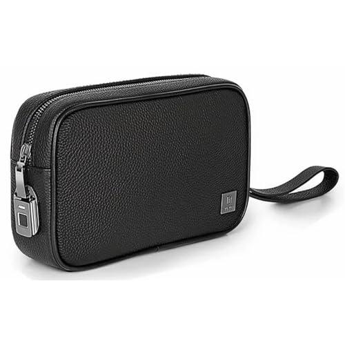 WIWU Master Genuine Leather Fingerprint Lock Pouch, Black - Nalanda Enterprises