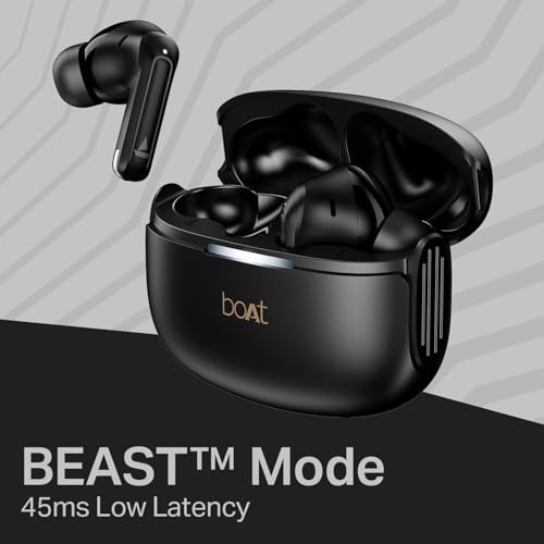 boAt Airdopes 219, 4Mics ENx, 40H Battery, Best in Segment for Calling, Stream Ad Free Music via App Support, Bluetooth Earbuds, TWS Ear Buds Wireless Earphones with mic (Carbon Black)|B0FC2Y3XGV