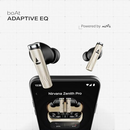 boAt Nirvana Zenith Pro(2025),50dB Hybrid Adaptive ANC,Spatial Audio, Hi-Res Audio LDAC,6Mics AI-ENx,80 Hrs Battery,Bluetooth,TWS Ear Buds Wireless Earphones with mic,NoiseCancellation(Platinum Gold)|B0DXPL5XHF
