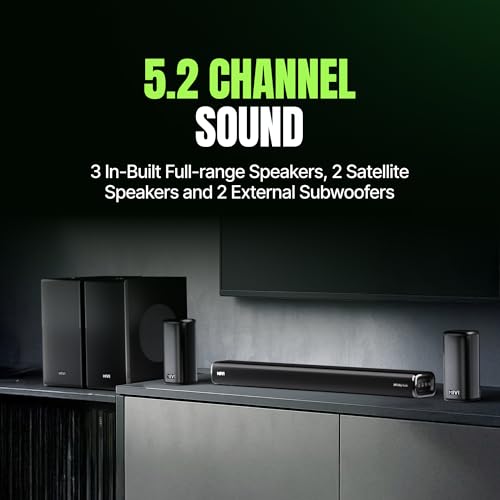 Mivi Superbars Cinematic 900W Premium Dolby Home Theatre System [Newly Launch] with Dual Subwoofers soundbar, 5.2 Channel, EQ & Input Modes, BT v5.3, Sound bar|B0F2GQ8YVL