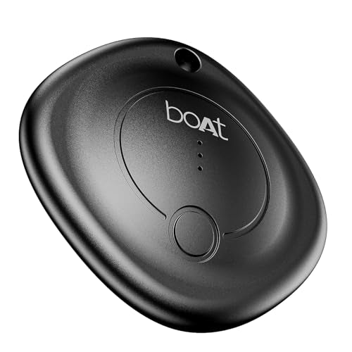 boAt New Launch Tag for Android Devices with Global Item Location Tracking, BT Tracker for Personal Items, Google Find My Device App Support, 80dB Alarm, Additional Battery, 1 Year Battery (Black) - Nalanda Enterprises