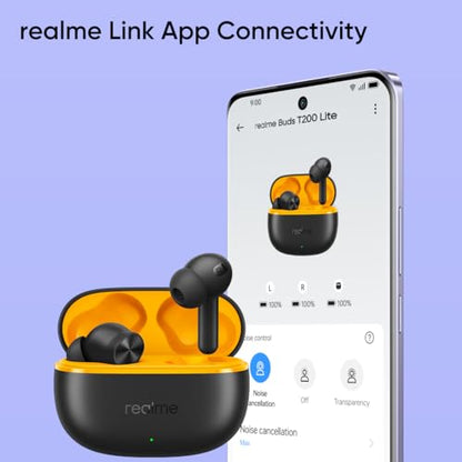 realme Earbuds T110 with Ai Enc for Calls, Upto 38 Hours of Playback and Fast Charging Bluetooth in Ear Headset (Punk Black, True Wireless)|B0D212YMD7