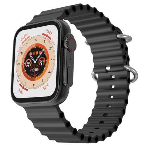 Fire-Boltt Supernova- 45.2mm AMOLED Display, 500 NITS Brightness, 368 * 448 px Resolution, Bluetooth Calling, 123 Sports Modes, Voice Assistant, Inbuilt Games (Black) - Nalanda Enterprises