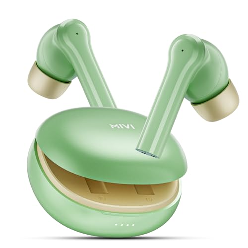 Mivi DuoPods C2 TWS [New Launch], 50 Hrs Playtime, HD Call Clarity with AI-ENC, 13mm Bass Drivers, Low Latency, BT v5.3, Type C Charging, Made in India Earbuds - Nalanda Enterprises